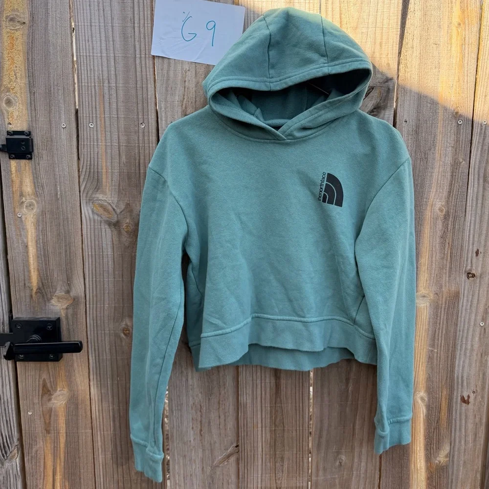 The North Face Sage Green Fleece Hoodie girls XL
